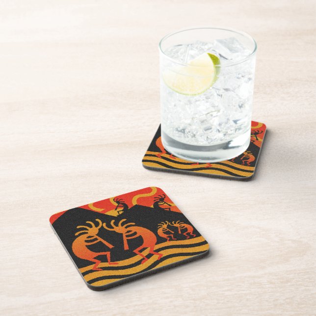 Southwestern Design Desert Sunset Kokopelli Coaster (Right Side)