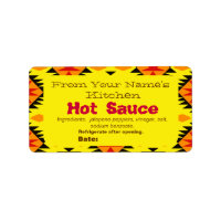 Southwestern Design Homemade Hot Sauce Labels