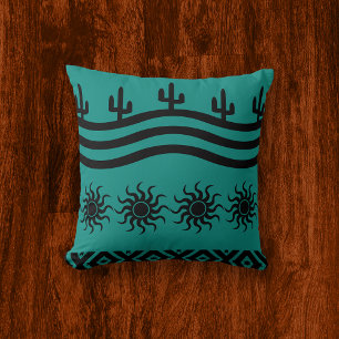 Southwestern Design Teal Pattern Cushion
