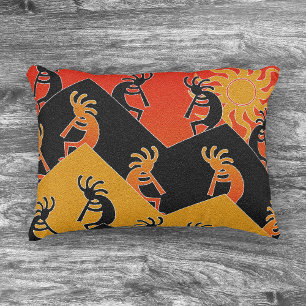 Southwestern Design Tribal Sunset Cactus Kokopelli Decorative Cushion