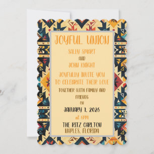 southwestern design wedding invitation