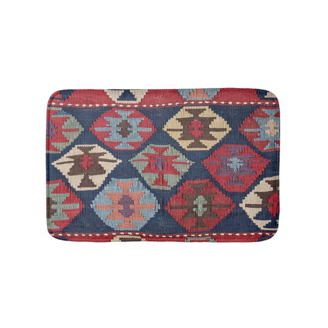 Southwestern Diamond Colourful Ornate Bath Mat (Front)