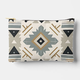 Southwestern Diamond Tribal Geometric  Accessory Pouch