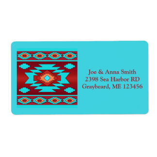 Southwestern ethnic geometric design label