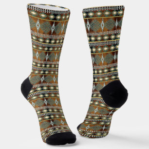 Southwestern ethnic geometric design socks
