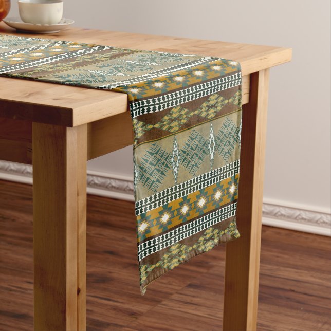 Southwestern ethnic geometric pattern. short table runner (In Situ)