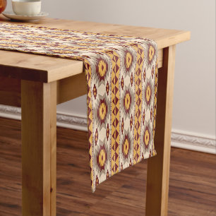 Southwestern ethnic geometric pattern. short table runner