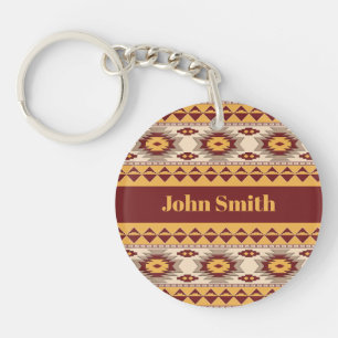 Southwestern ethnic native pattern key ring