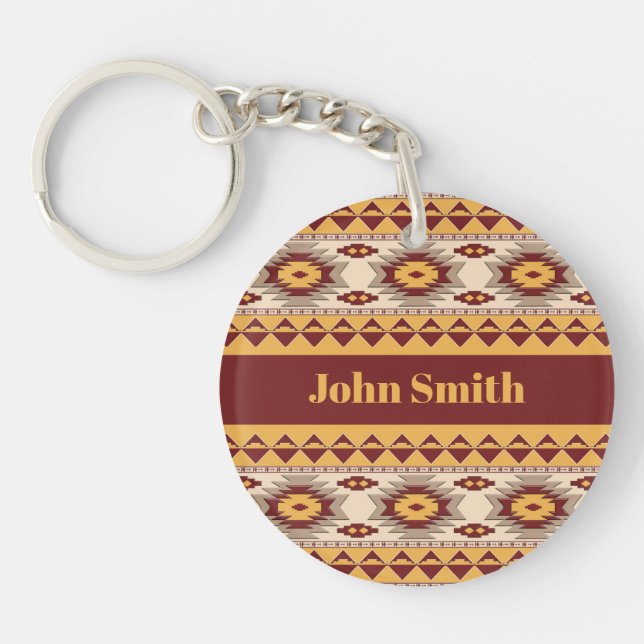 Southwestern ethnic native pattern key ring (Front)