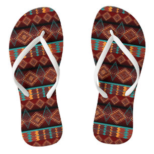 southwestern ethnic navaio tribal pattern flip flops