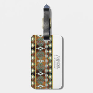 southwestern ethnic navaio tribal pattern luggage tag