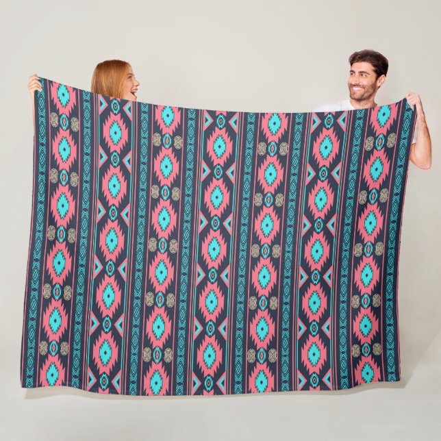 Southwestern ethnic tribal pattern. fleece blanket (In Situ)