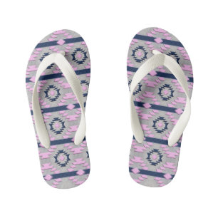 Southwestern ethnic tribal pattern. kid's flip flops