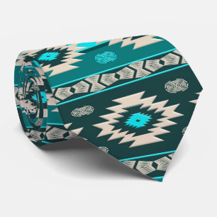 Southwestern ethnic tribal pattern.monogram tie