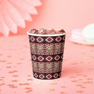 Southwestern ethnic tribal pattern.   paper cups