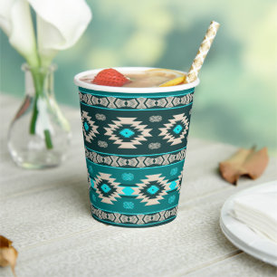 Southwestern ethnic tribal pattern.   paper cups