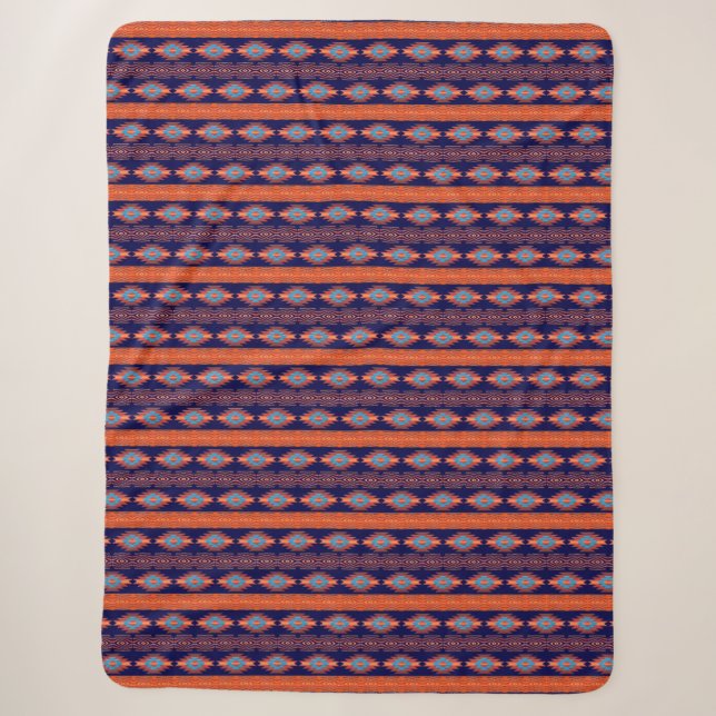 Southwestern ethnic tribal pattern. sherpa blanket (Front)