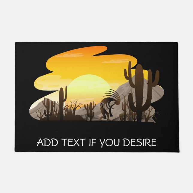 Southwestern Flute Playing Kokopelli Doormat (Front)