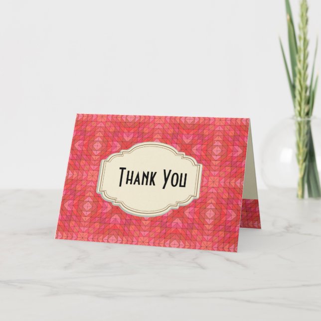Southwestern Geometric Aztec Style Thank You Card (Front)
