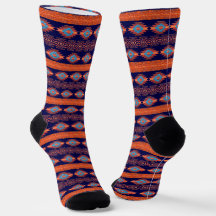 Southwestern geometric ethnic pattern socks