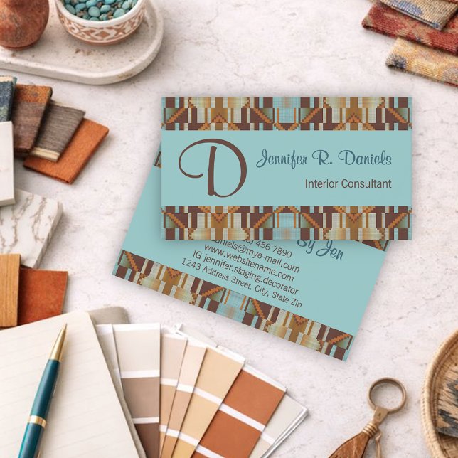 Southwestern Geometric Interior Consultant Business Card (Creator Uploaded)