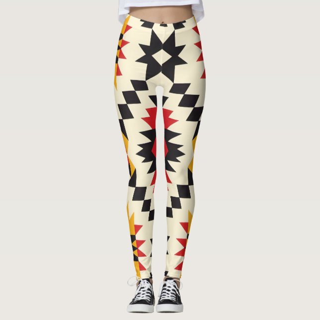 Southwestern Geometric Print Leggings (Front)