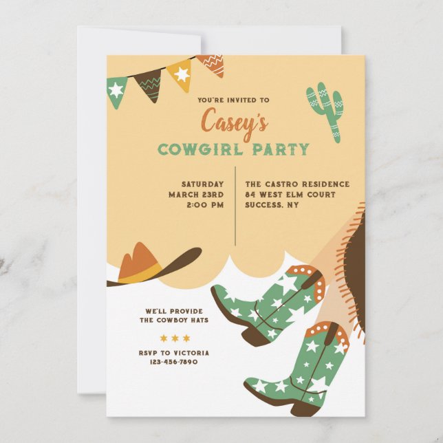 Southwestern Girl Birthday Party Invitation (Front)