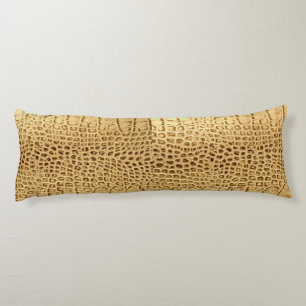 southwestern Gold brown Alligator Leather Body Cushion