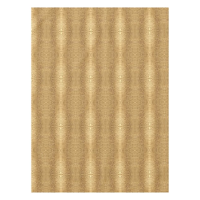 southwestern Gold brown Alligator Leather Tablecloth (Front)