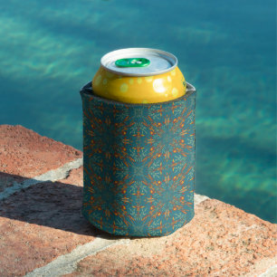 Southwestern Golden Sun Ray Colours Pattern Can Cooler