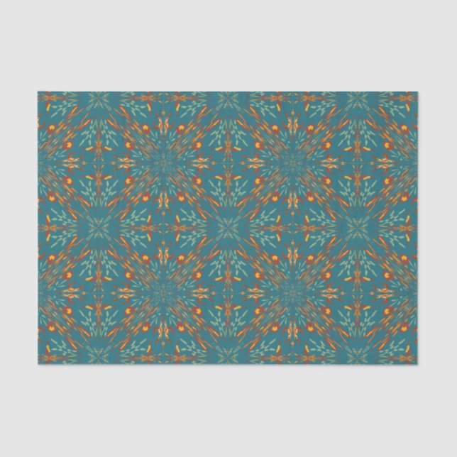 Southwestern Golden Sun Ray Colours Pattern Tissue Paper (Front)