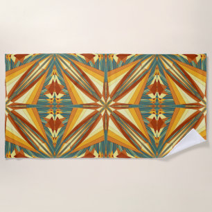 Southwestern Golden Sun Rays Indian Blanket Design
