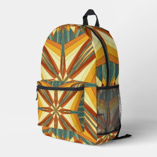 Southwestern Golden Sun Rays Indian Blanket Design Printed Backpack