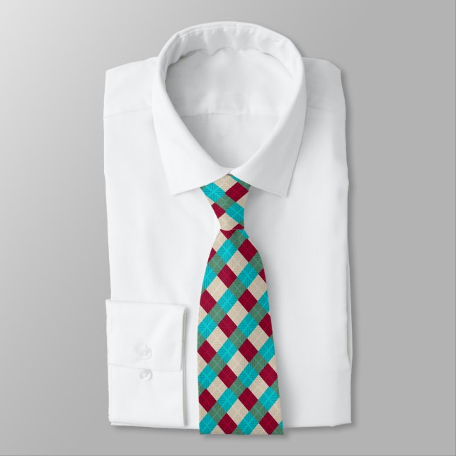 Southwestern Hypnotic Diamond Diagonal Pattern  Tie (Tied)