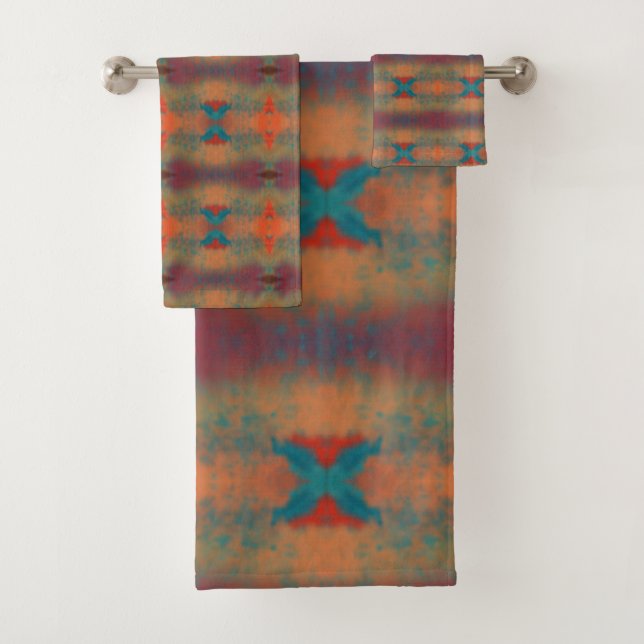 Southwestern Inspired Art Abstract Pattern Bath Towel Set (Insitu)