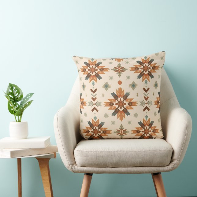 Southwestern Inspired Geometric Pattern Decorative Cushion (Chair)