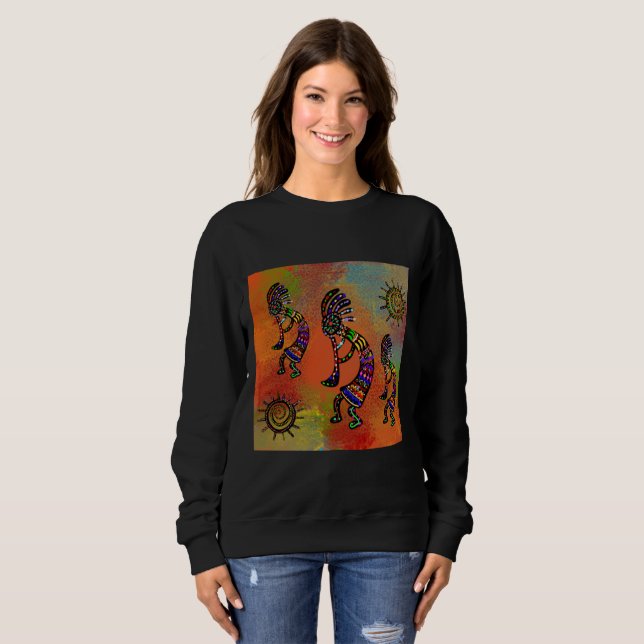 SOUTHWESTERN  KOKOPELLI ART  SWEATSHIRT (Front Full)