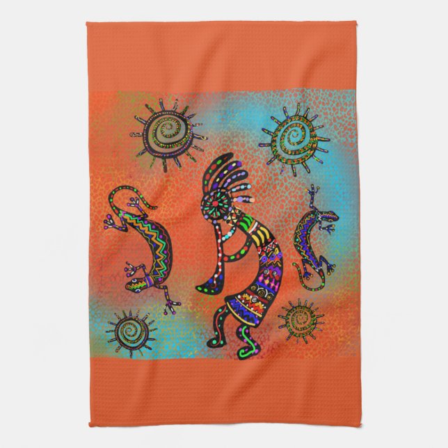 SOUTHWESTERN  KOKOPELLI ART       TEA TOWEL (Vertical)