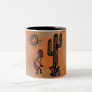 SOUTHWESTERN  KOKOPELLI ART       Two-Tone COFFEE MUG