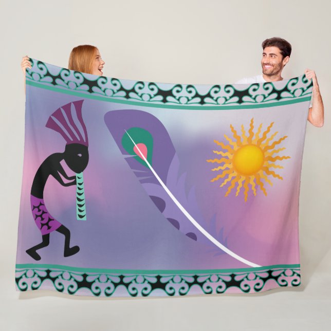 Southwestern Kokopelli Fleece Blanket (In Situ)