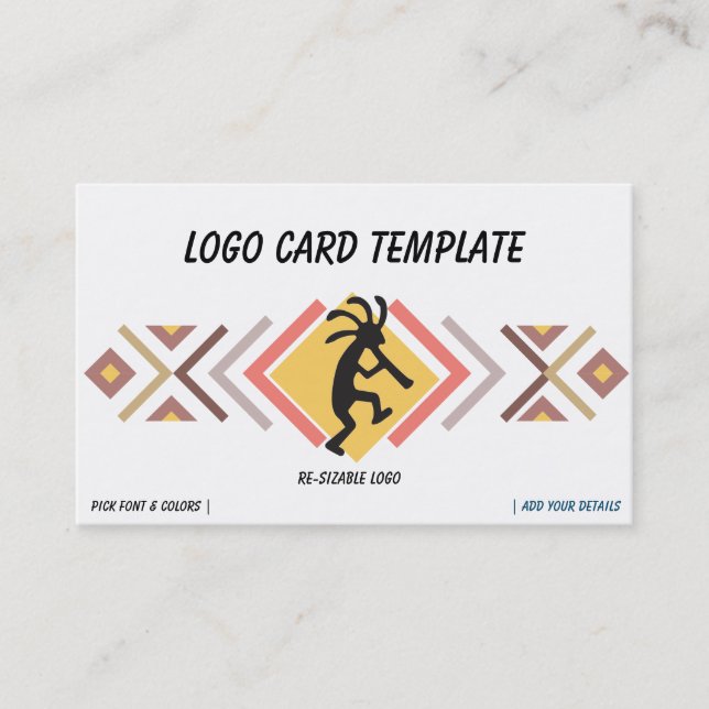 Southwestern Kokopelli Logo Business Card (Front)