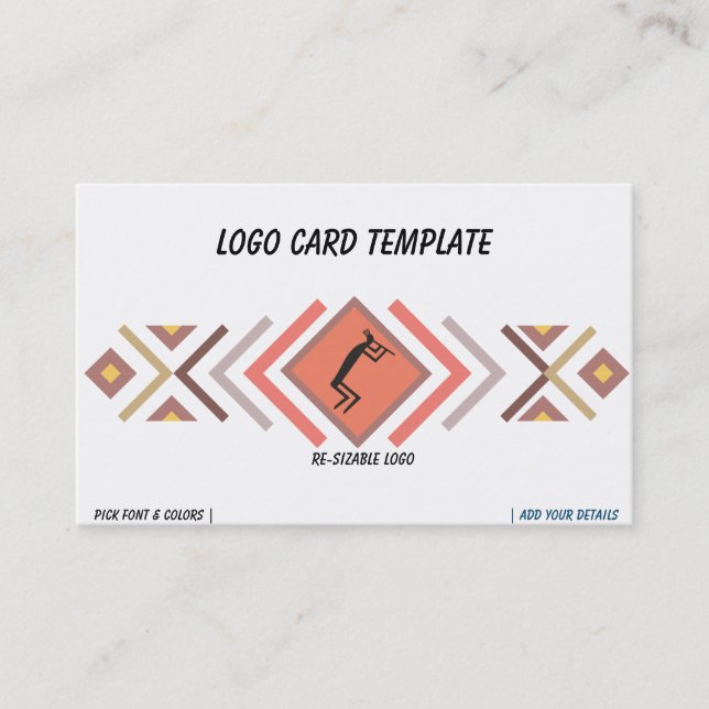 Southwestern Kokopelli Logo Business Card (Front)