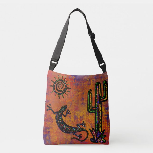 SOUTHWESTERN LIZARD  ART       CROSSBODY BAG (Front)