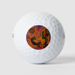 SOUTHWESTERN  LIZARD ART      GOLF BALLS