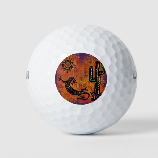 SOUTHWESTERN  LIZARD ART      GOLF BALLS (Front)