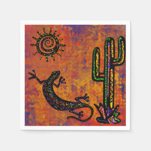 SOUTHWESTERN LIZARD  ART       NAPKIN