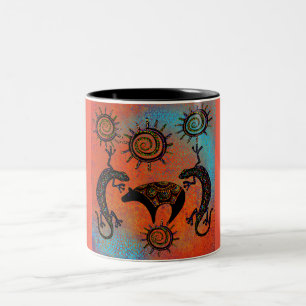 SOUTHWESTERN LIZARD ART      Two-Tone COFFEE MUG