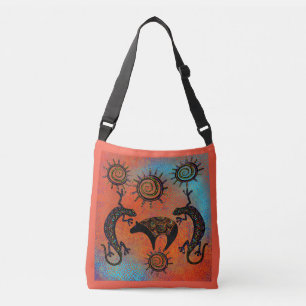 SOUTHWESTERN LIZARD BEAR ART CROSSBODY BAG