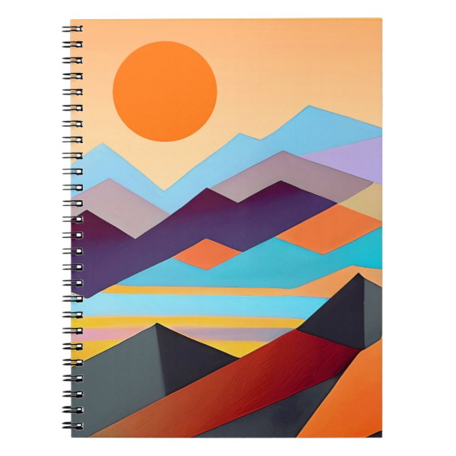 Southwestern Mountains Geometric Abstract  Notebook (Front)