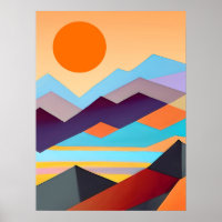 Southwestern Mountains Geometric Abstract